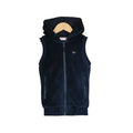 Childhood Clothing Boy/Girl School Vest Navy Velour Lining Hooded Outside Vest Front Zippers and Embroidered Heart Kids Tops