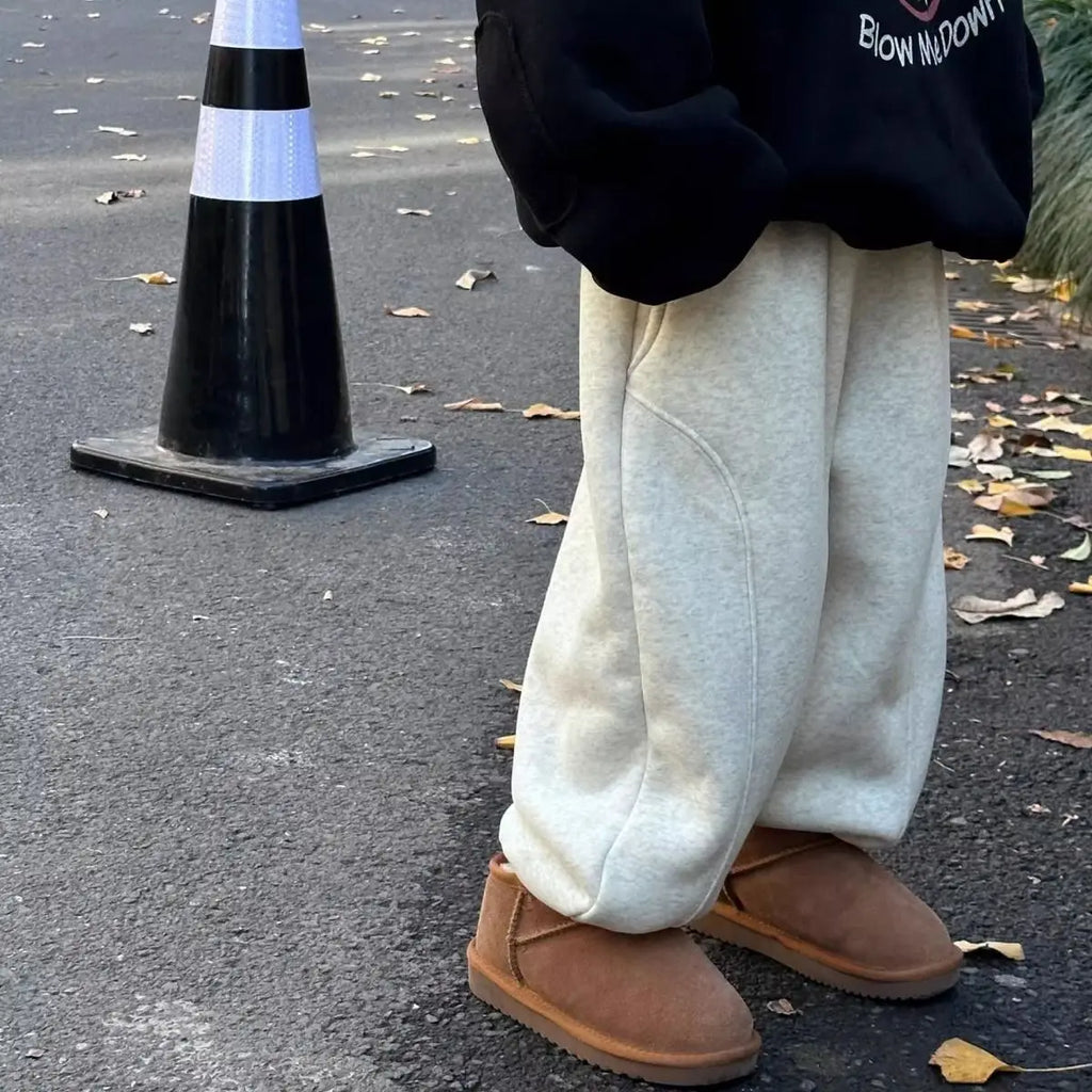Children's Clothing Boys and Children's Korean Casual Loose Letter Printing Fleece and Thickened Thermal Sweatpants