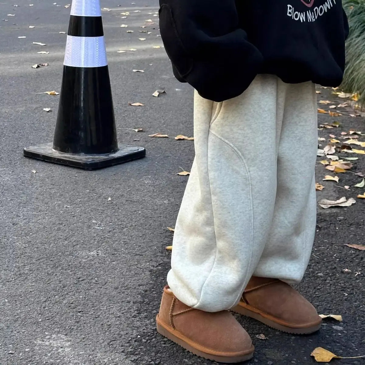 Children's Clothing Boys and Children's Korean Casual Loose Letter Printing Fleece and Thickened Thermal Sweatpants