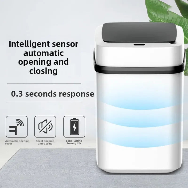Household Gift 13L Automatic Smart Trash Can Waterproof Motion Sensor Touchless Waste Bin For Kitchen Bathroom Toilet