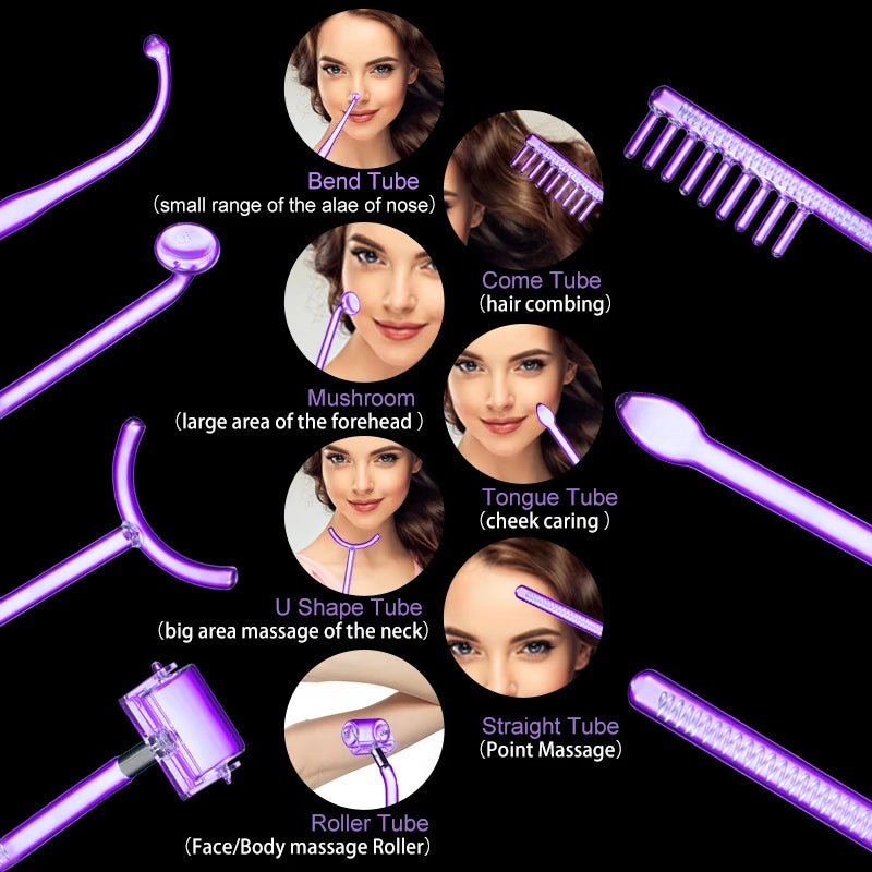 High Frequency Therapy Wand Professional Machine Skin Care Skin Tightening Device Beauty Products Anti Wrinkle Face Clean
