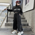 Teen children clothes Girl Dance Clothes Set Short Zipper Coat+Pants 2pcs Kids suit Tracksuits Clothing outfits 5 6 7 9 11 13 15