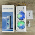Household Appliances Refrigeration Mini Fan Desktop Shake-head Dual Fan Three-hole Ice Fog Cooler Double-head Charging Office
