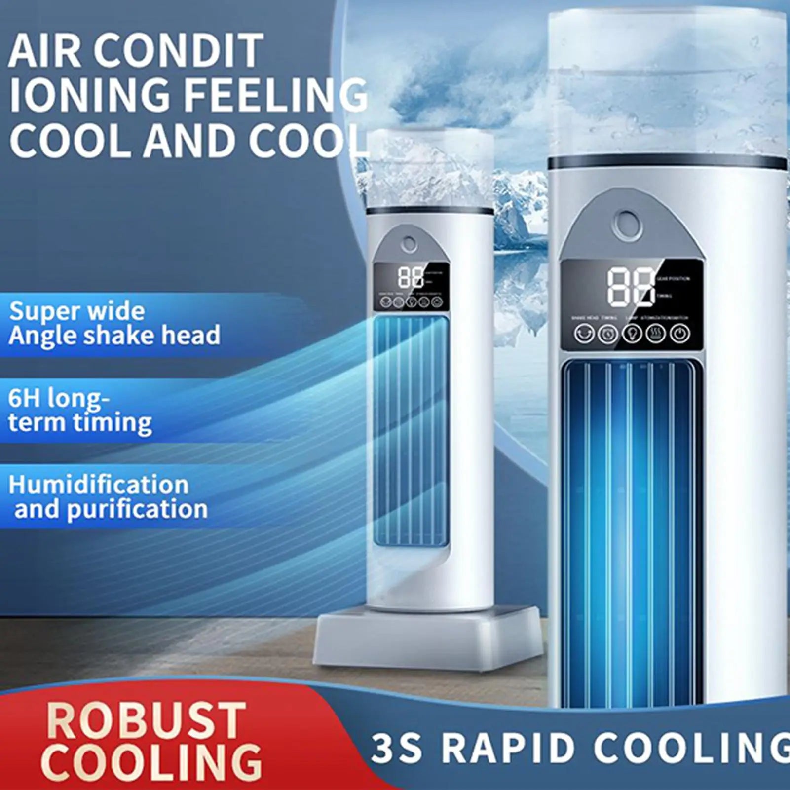 Household Fan Air Conditioner Portable Remote Control Air Cooler Air Adjustment Fan Office Home Fan