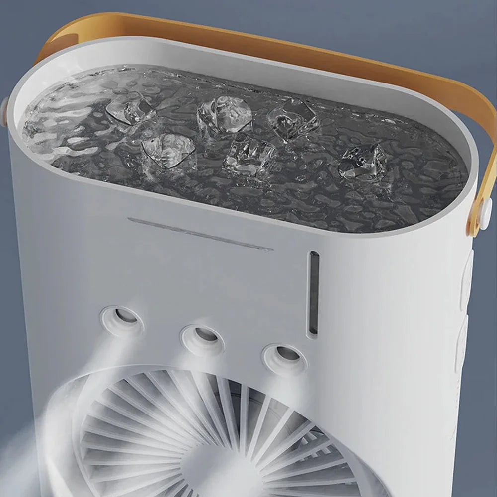Household Appliances Refrigeration Mini Fan Desktop Shake-head Dual Fan Three-hole Ice Fog Cooler Double-head Charging Office