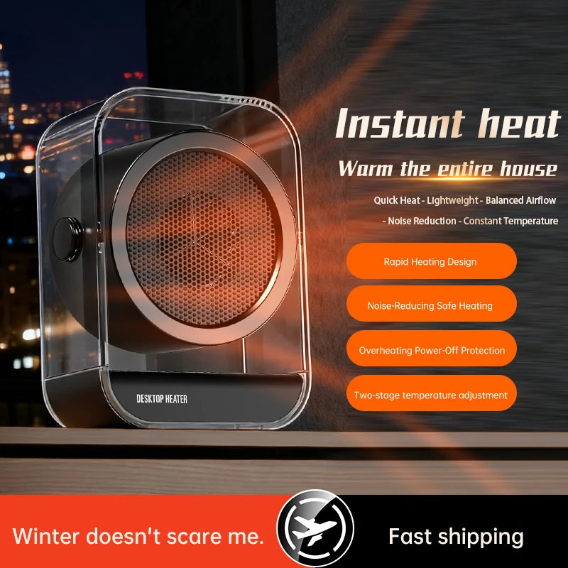 Electric Heater Hot Air Blower Desktop Heater Portable Heater Mini Energy Saving for Office Room Dormitory Home Appliance Warmer