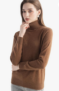 Women's 100% Pure Cashmere Sweater Turtleneck Long Sleeve Warm Soft 2025 Fall Winter Knit Pullover