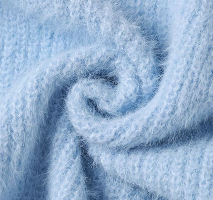 Oversized Sweaters Mohair Furry Sweater Crewneck Knit Casual Soft Pullover 2025 Trendy Outfits