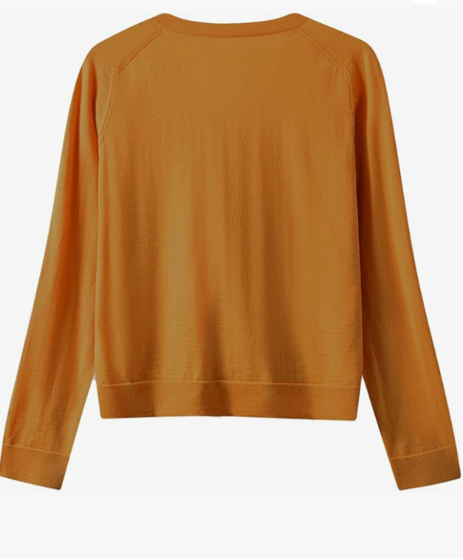 Women's Merino Wool Sweater Casual Lightweight V Neck Raglan Sleeve Knit Top Loose Pullover